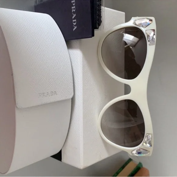 NIB Authentic Prada  Sunglasses with Gem Accents - Picture 1 of 11
